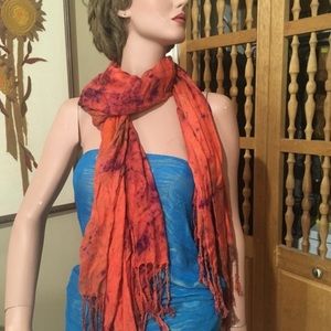 Hand Dyed Pashmina Scarf- Burnt Orange